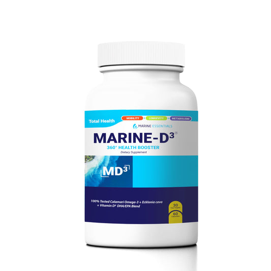 Marine Essentials Marine D3 Omega-3 bottle for daily wellness