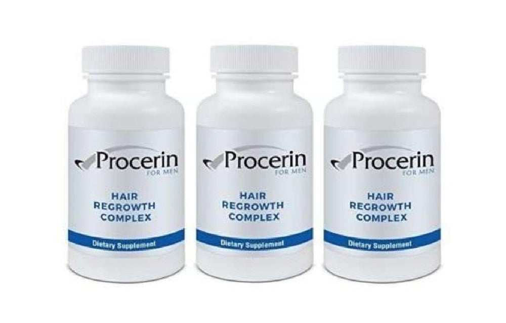 Marine Essentials Procerin tablet bottle designed for daily hair regrowth support.