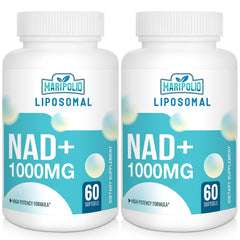 Maripolio Liposomal NAD+ bottle on shelf highlights high-bioavailability delivery