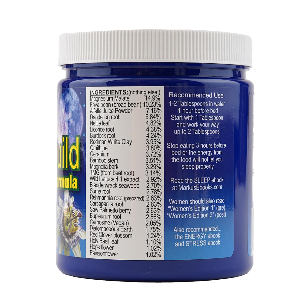 Markus Night Rebuild powder jar with scoop for evening use.
