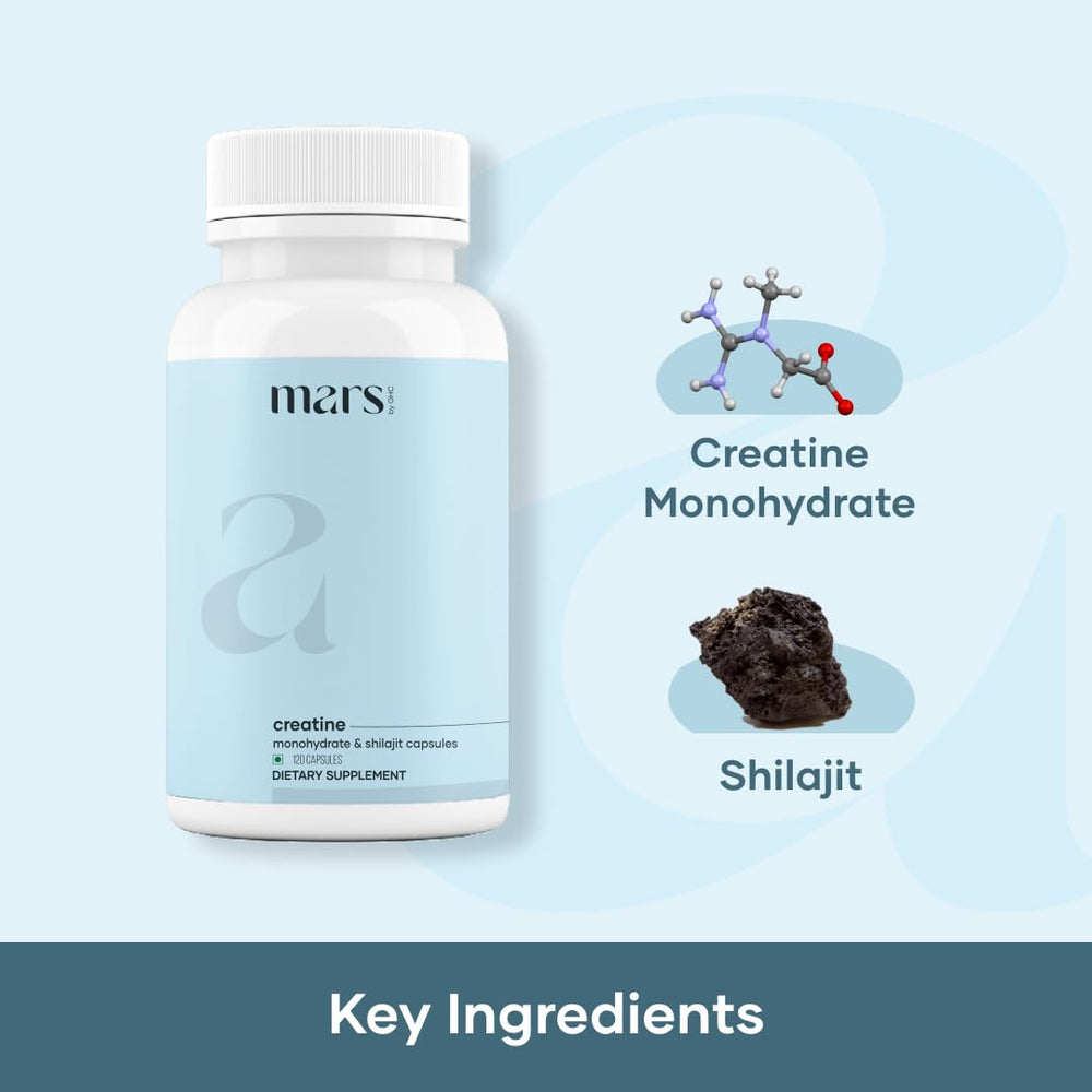 Mars by GHC capsule blister pack showing Shilajit and Ashwagandha blend for stamina