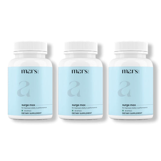 Mars by GHC Natural Surge Max bottle front highlighting premium vitality blend