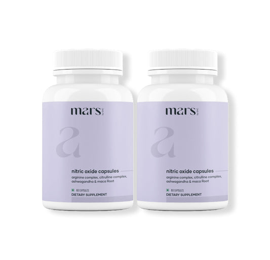 Mars by GHC Nitric Oxide Capsules bottle label shows circulation support potential