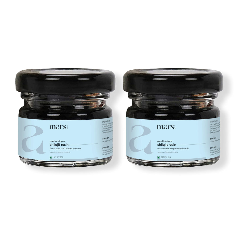 Mars Himalayan Shilajit resin pack two 15g for daily ritual energy.