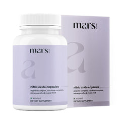 Mars Nitric Oxide Capsules bottle with clear label for easy daily use.