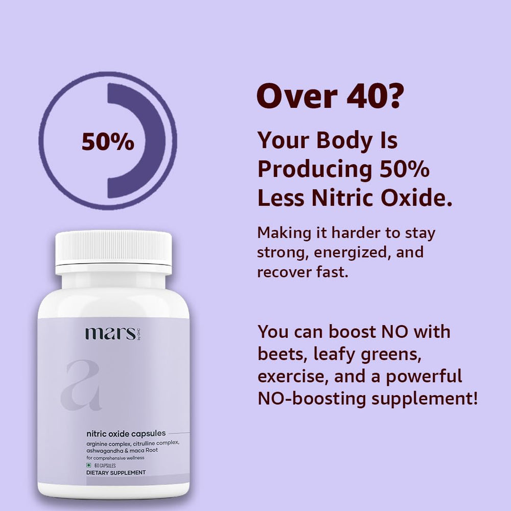Mars Nitric Oxide Capsules capsules close-up for convenient daily supplementation.