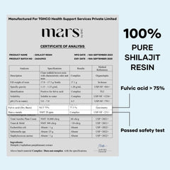 Mars Shilajit Gold Resin spoon application shows simple dosage.
