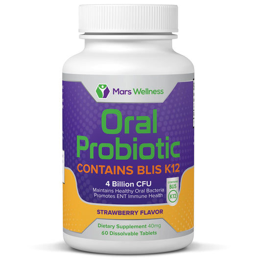 Mars Wellness Oral Probiotic bottle highlighting daily oral health support