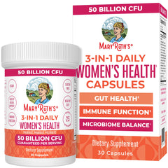 MaryRuth's 3-in-1 daily women's health bottle supports gut health and hormone balance.