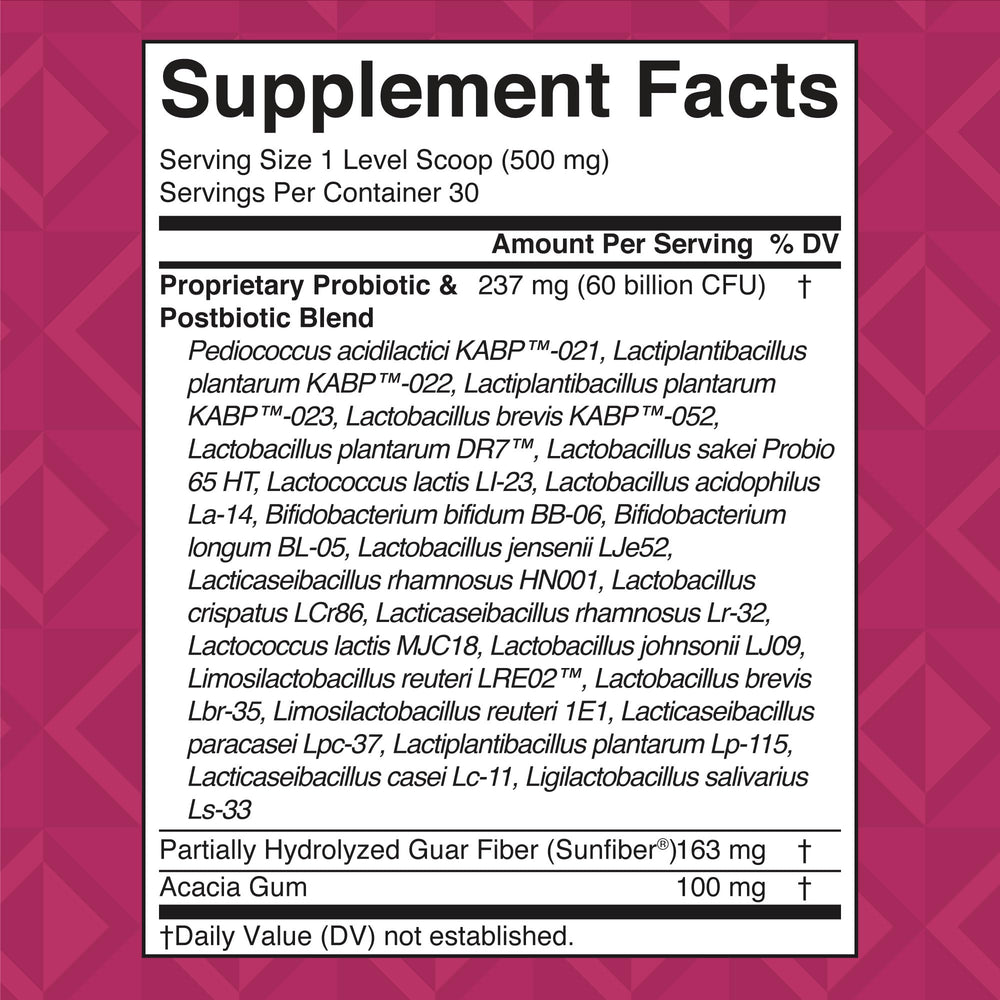 MaryRuth's 3-in-1 Probiotics daily-usage illustrates simple 1 scoop per day.
