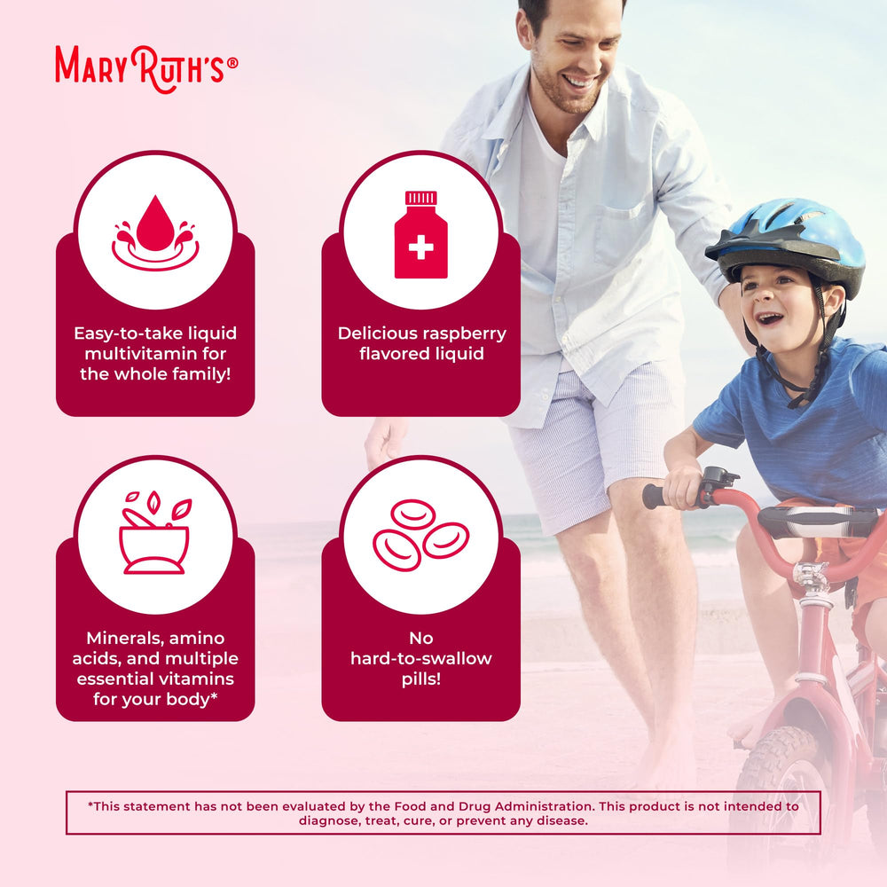 MARYRUTH'S bottle label highlights vegan, non-GMO, gluten-free attributes.