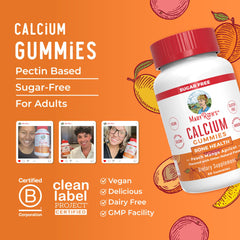 MaryRuth's calcium packaging displays gluten-free and dairy-free attributes