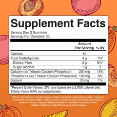 MaryRuth's calcium gummies with peach, mango, apricot flavors visible