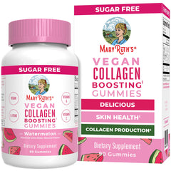 MaryRuth's Collagen Gummies bottle front, convenient vegan option for daily beauty routines.