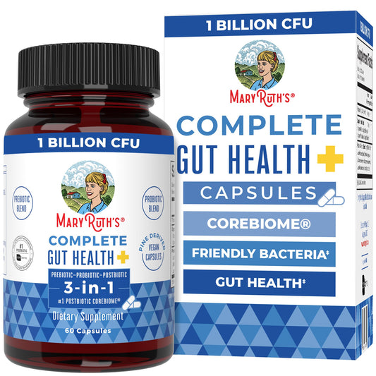 MaryRuth's Complete Gut Health+ bottle for daily probiotic support