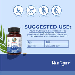 MaryRuth's Complete Gut Health+ label on vegan capsule bottle
