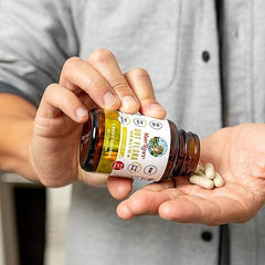 MaryRuth's Gut Flora Health+ Enzymes label close-up shows blend details