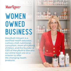 MaryRuth's certifications indicate Non-GMO, vegan, and Clean Label Project marks.