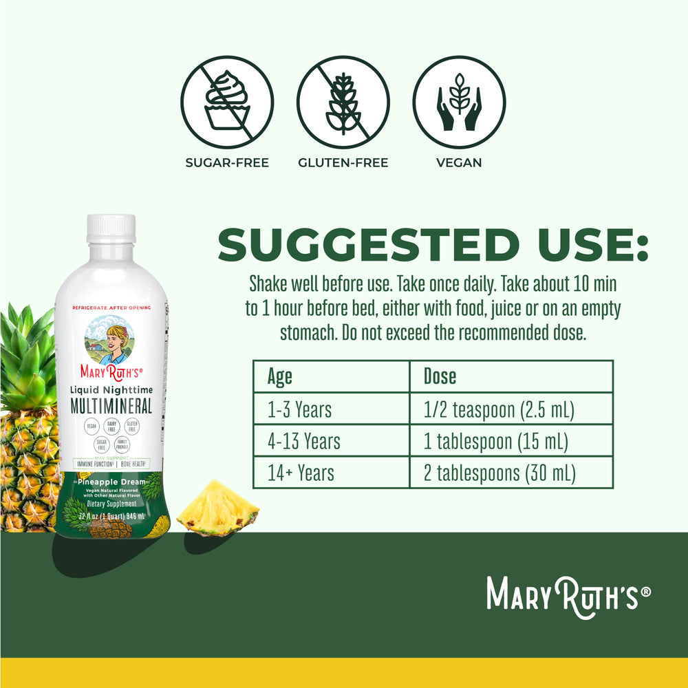 Pouring MaryRuth's multimineral shows easy dosing for adults and kids.