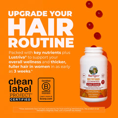 MARYRUTH'S Lustriva formula close-up highlighting hair growth ingredients.