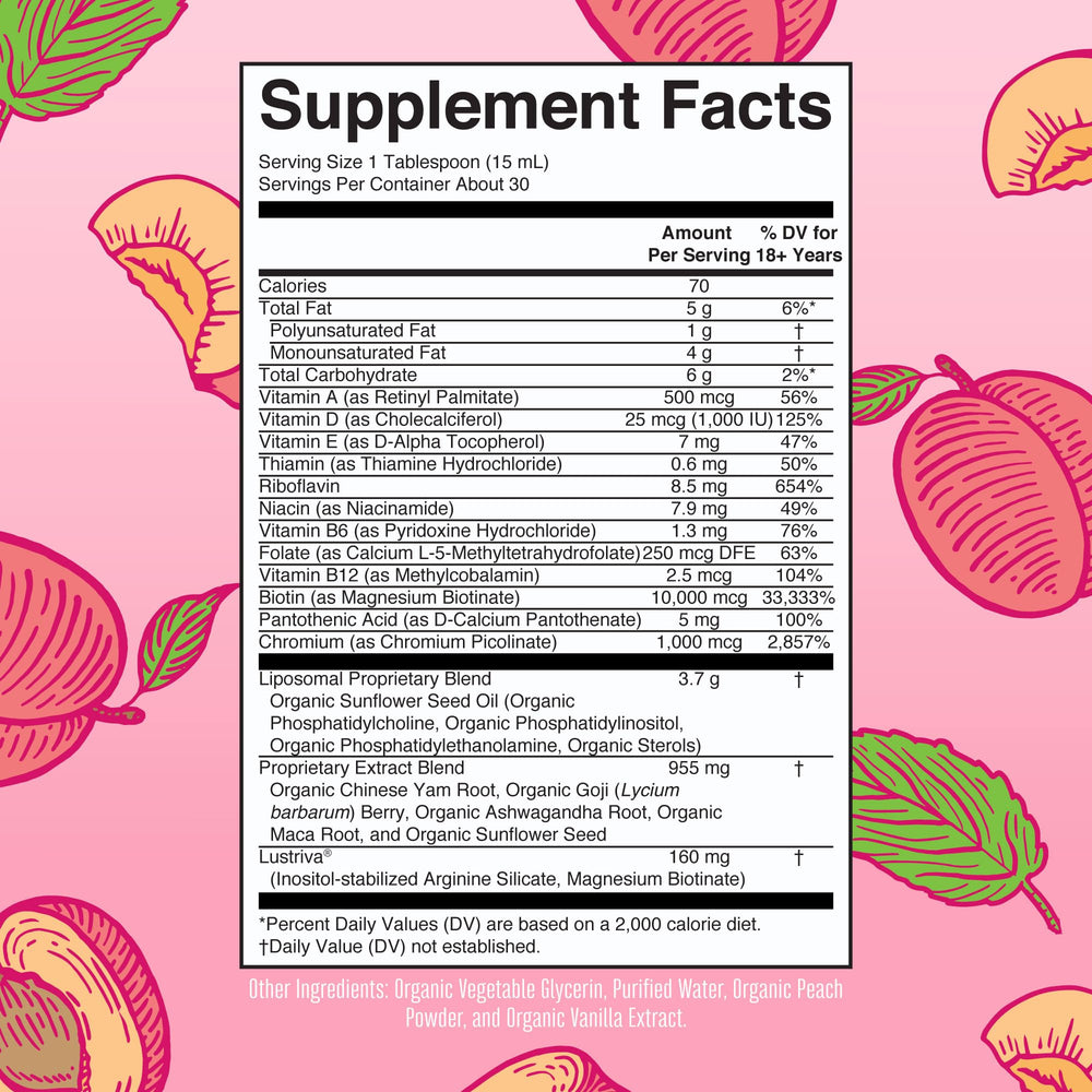 MaryRuth's Lustriva liposomal delivery bottle enhances nutrient absorption for vitality.