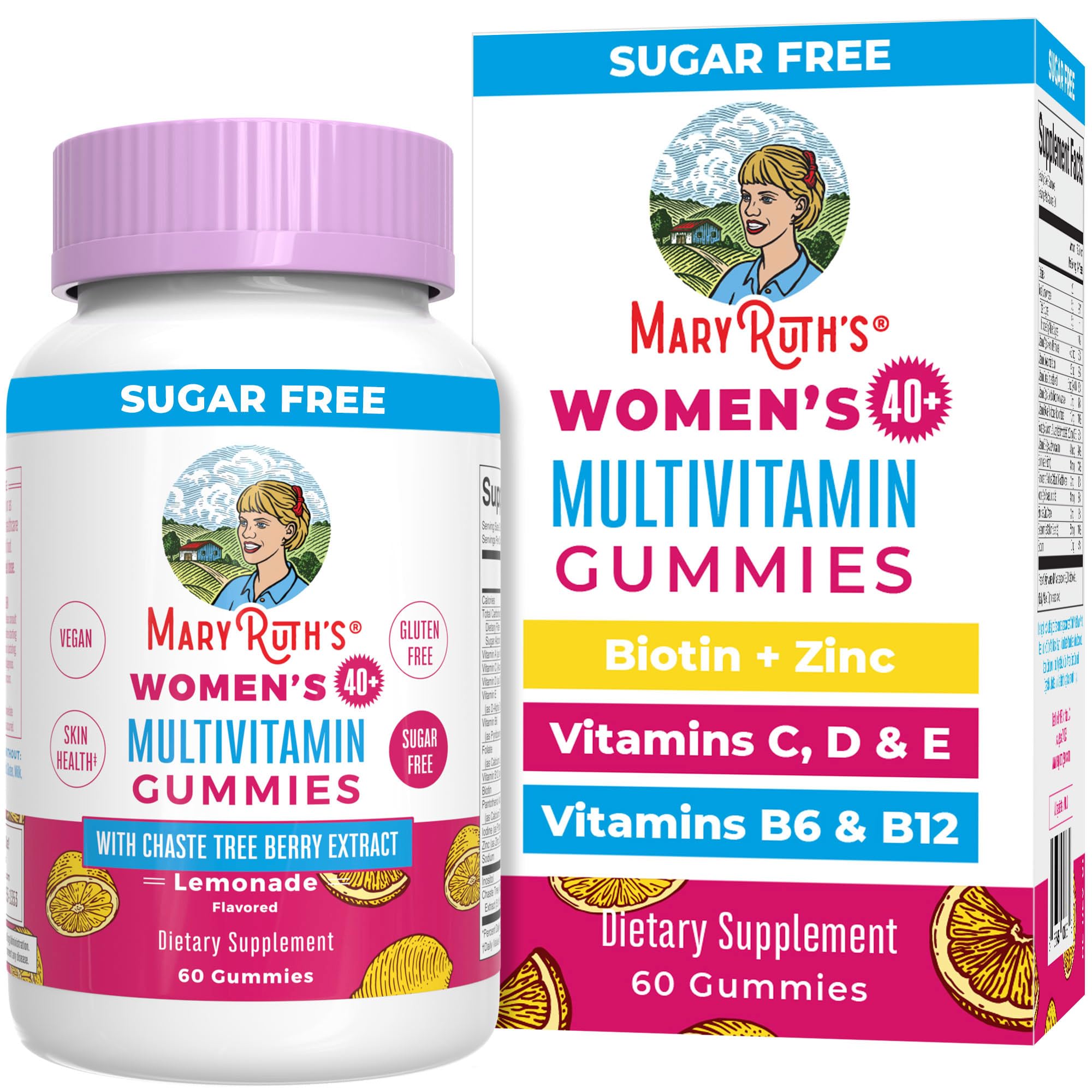 MaryRuth's Multivitamin para mujeres 40+ en gomitas, consumo diario cómodo.