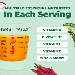 MARYRUTH'S peach mango flavor liquid multivitamin ready for morning routine