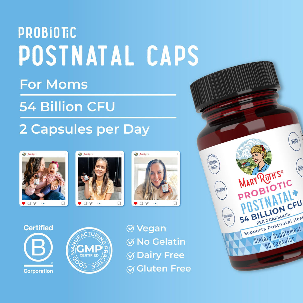 MaryRuth's Postnatal Probiotics ashwagandha image illustrating adaptogen blend.