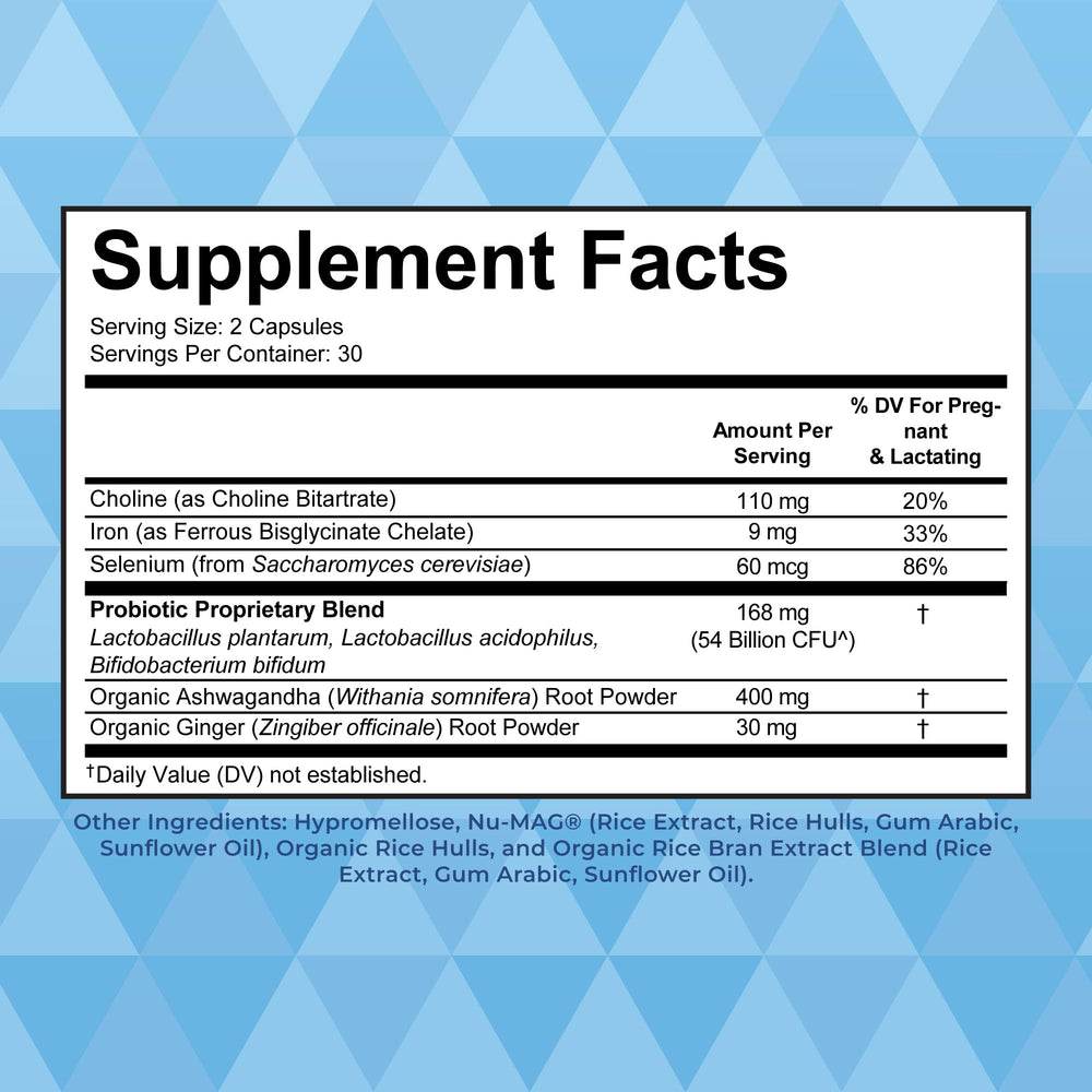 MaryRuth's Postnatal Probiotics capsules close-up highlighting easy daily use.
