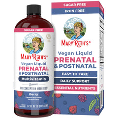 MARYRUTH'S prenatal-postnatal liquid bottle label for easy daily vitamins