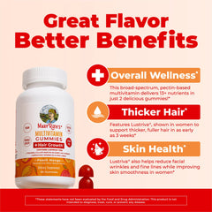 MARYRUTH'S vegan pectin-based gummies close-up, dairy-free and gluten-free.