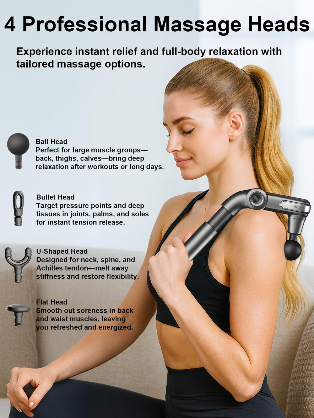 MASGEDRIX ergonomic long-handle design reaches pain points comfortably.