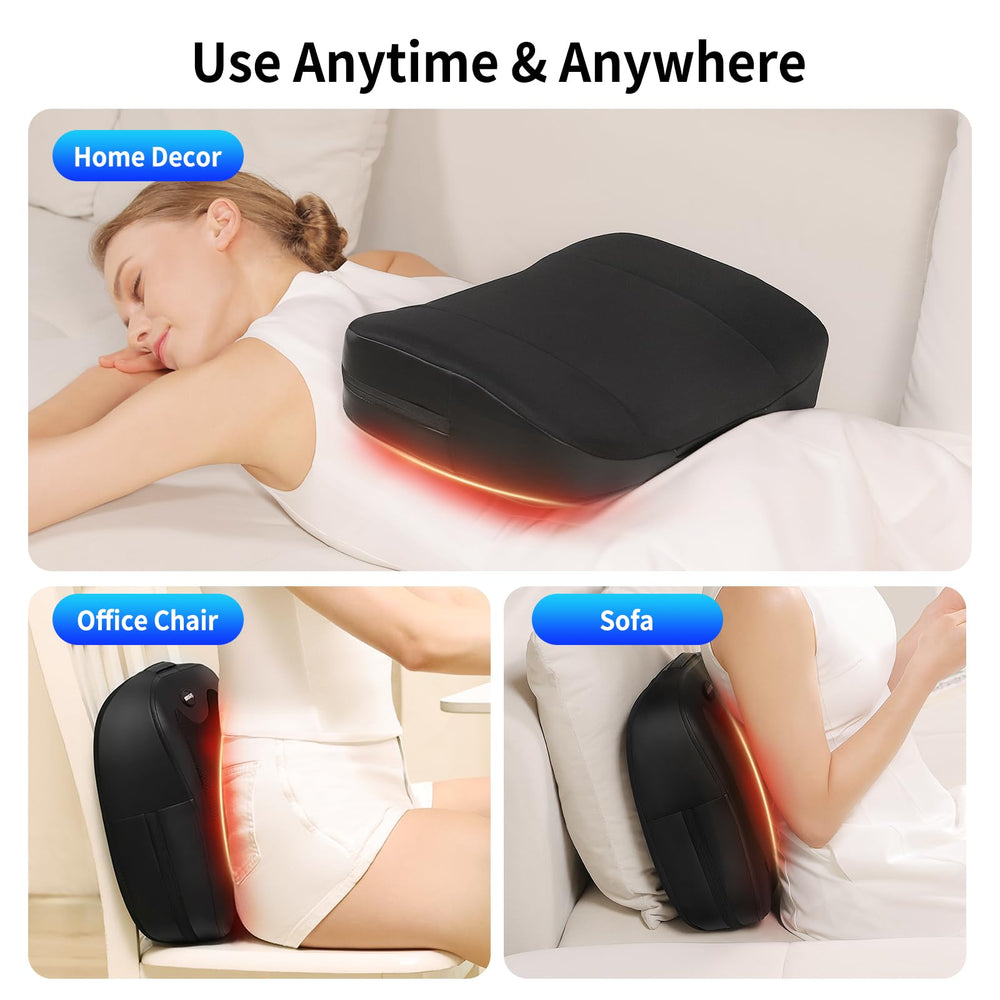 MASGRE compact massager design fits office chairs and couches.