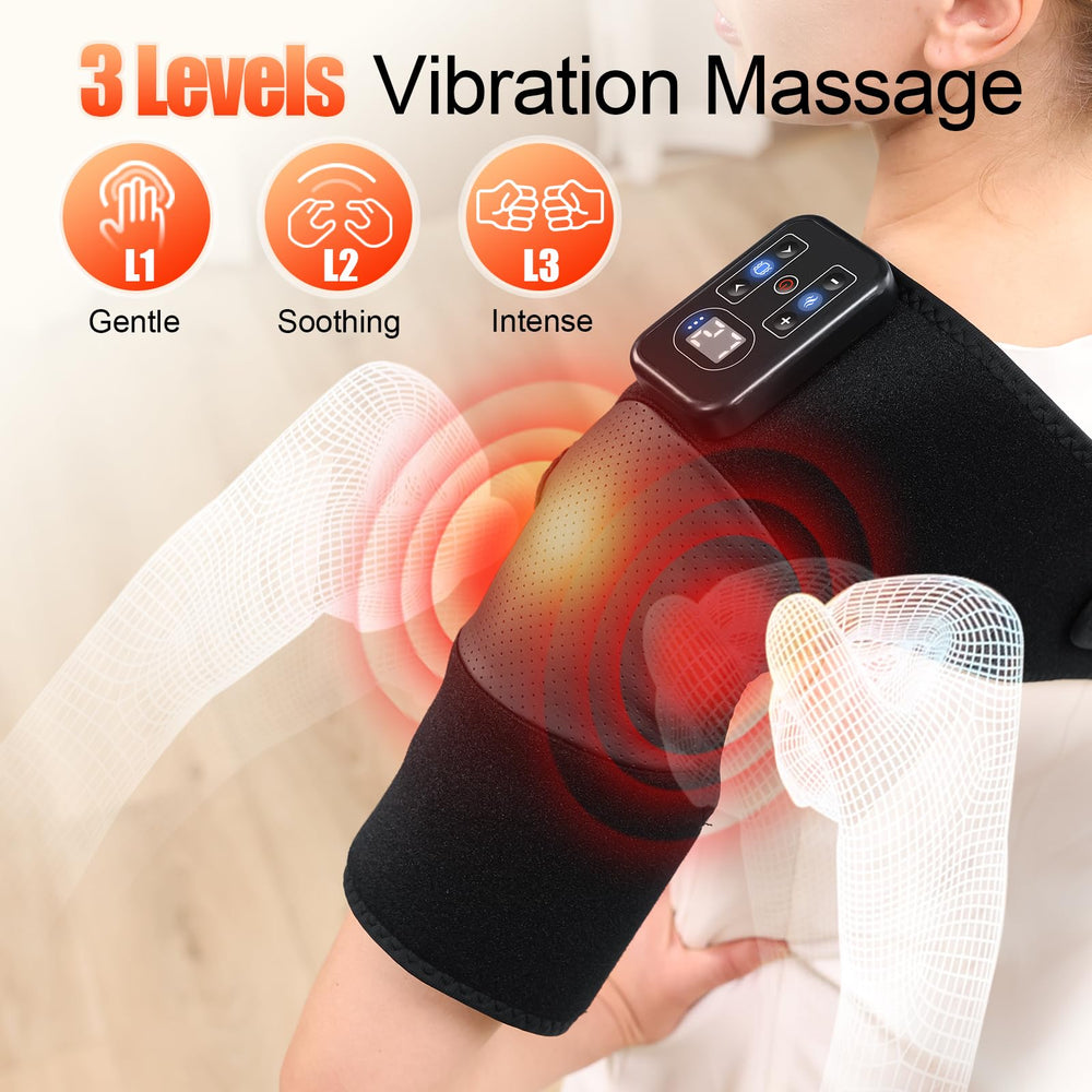 MASGRE knee massager with three vibration modes demonstrates customizable massage intensity
