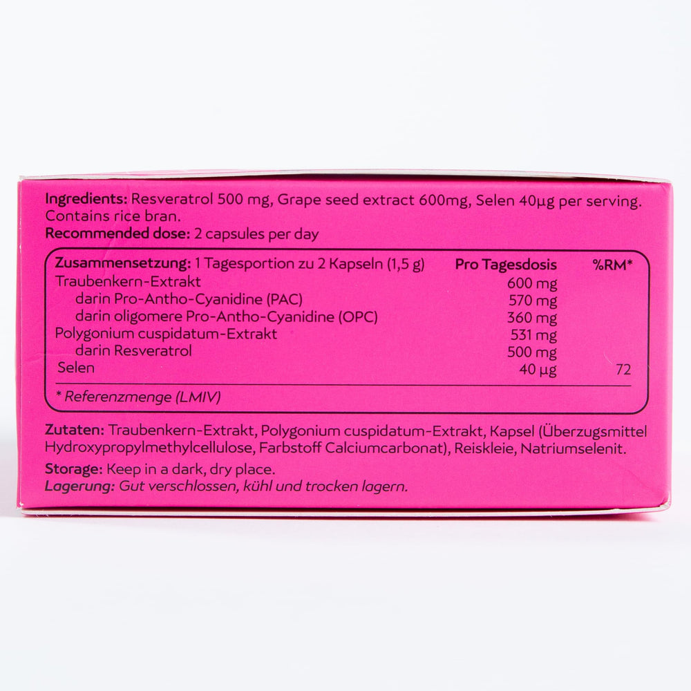 Swiss testing seal on MASI Resveratrol bottle signaling quality control