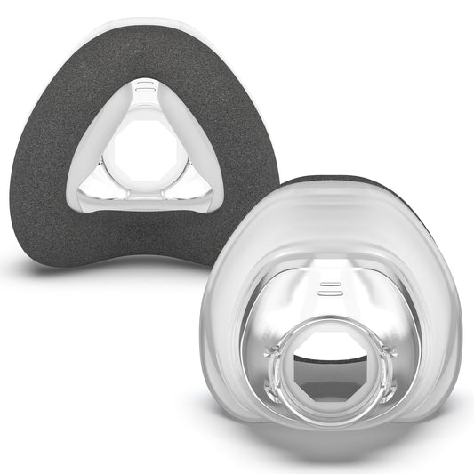Masktouch 2-pack memory foam cushions for AirFit N20 front view offer lasting comfort and secure seal.