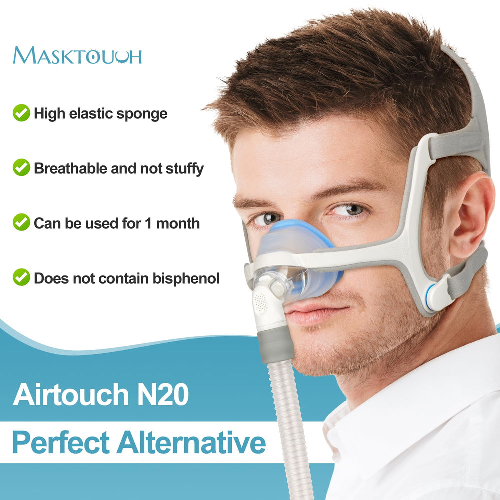 Masktouch cushion for AirFit N20 blue helps reduce facial pressure points overnight.