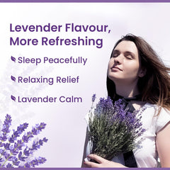 Massner Lavender Nasal Strips bedtime scene illustrates night-time use for snoring and congestion relief.