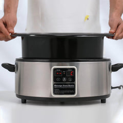 Master Massage 6 Qt LED hot stone warmer stainless steel exterior ensures durability and easy cleaning