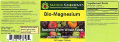 Matrix Nutrients BIO-Magnesium tablets closeup for nerves and muscles support.