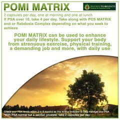 Matrix Nutrients POMI Matrix packaging emphasizes premium quality and USA manufacturing origin.