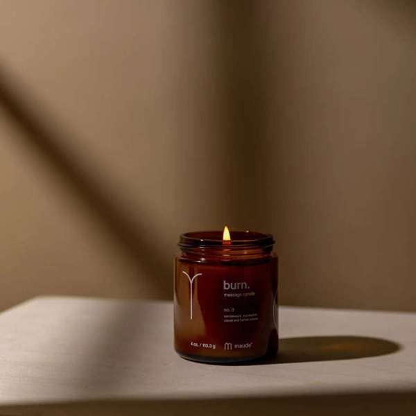 MAUDE Burn No. 3 warm massage oil gliding on skin.