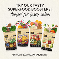 Mavella Kids Probiotic Powder box highlights all-natural, non-GMO ingredients