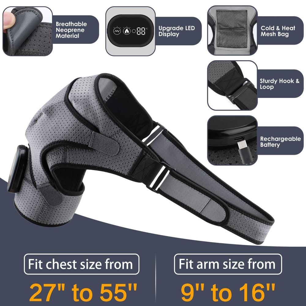 MAVLLY shoulder wrap side adjustment demonstrates easy one-size-fits-most convenience.