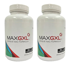 Max International Max GXL bottle front view shows NAC-based formula for immune support