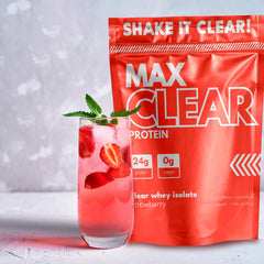 Max Muscle Max Clear Protein shaker ready for a smooth, on-the-go shake.