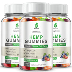 MaxHemp 3-pack gummies packaging display for daily use