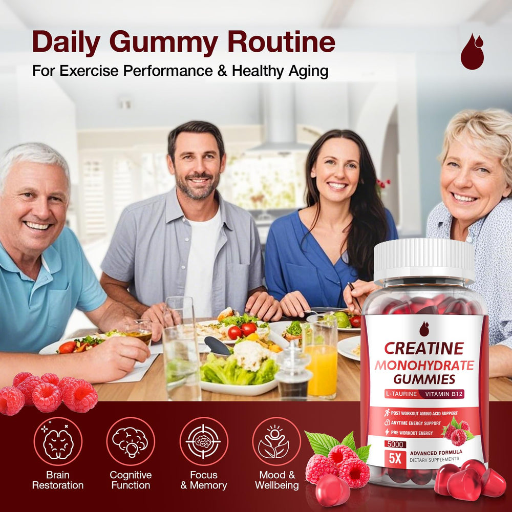 MaxHemp Creatine Gummies soft chews illustrating easy digestion.