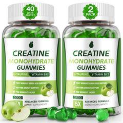 MaxHemp Creatine Gummies bottle with green apple flavor for on-the-go muscle support.