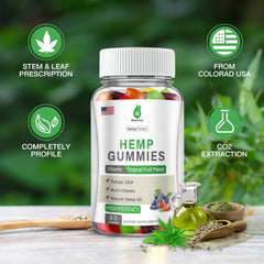 Close-up of MaxHemp vegan bear gummies for daily calm.